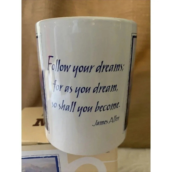 Vintage NEW in Box Eagle Art Ceramic Coffee Mug Leanin Tree Inspirational Quote - Picture 2 of 10